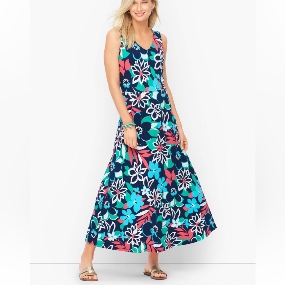 Like New Talbots JERSEY MAXI DRESS - SPLENDID FLORAL